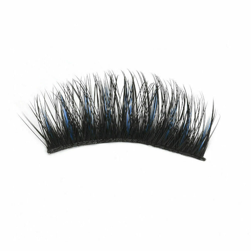 5 Pairs Blue+Black Handmade Long Thick Cross False Eyelashes Makeup Eye Lashes