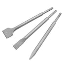 3 Pcs Rotary Hammer Point&Flat Chisels Set Concrete Wall Drill Bit 10" In L