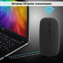 W8 2.4G Wireless Thin Silent Mouse 1600DPI 4 Keys Optical Mice (Black)