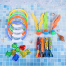 19x Swimming Pool Throwing Diving Toys Underwater Rings Diving Circle Set LS BX