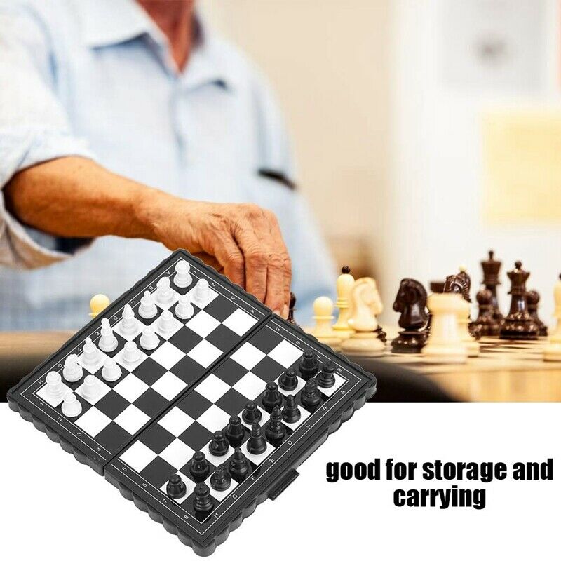 5x5 Inch Chess Portable Plastic Folding Board With Magnetic Chess Game Mini O2R6