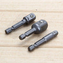 3pcs Sleeve Adapter Set Steel Square Head Ball Hex Shank Post Conversion