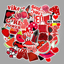 50Pcs Cartoon Red Girls Stickers DIY Suitcase Laptop Guitar Bicycle Car Dec J3C