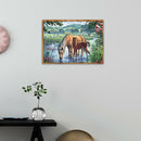 5D DIY Full Drill Diamond Painting Horse Drinking Cross Stitch Embroidery
