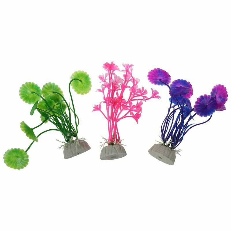 10 pcs Artificial Aquarium Fish Tank Water Plant Plastic Ornament (Random C