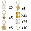 80 Pieces Hair Jewelry Rings Decorations Pendants, Including 50 Pcs Aluminu Q6H9