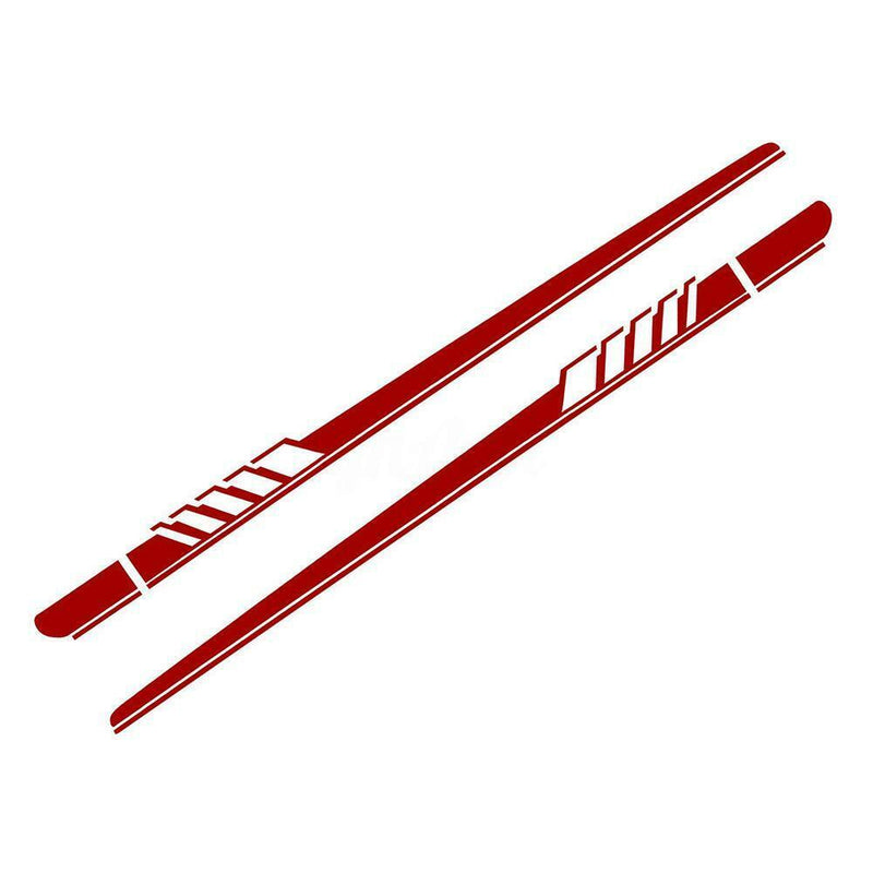 2pcs Car Side Body Vinyl Decals Long Stripe Stickers for Mercedes-Benz(Red)