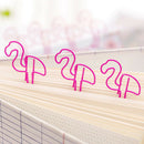 12pcs Cute Flamingo Bookmark Paper Clip Hollow Metal Binder Office Supplie %o