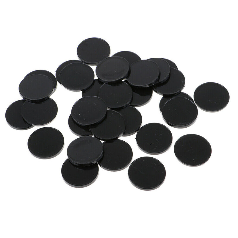 30x Round Black Plastic Bases 22mm - for Infinity,  RPG Wargaming