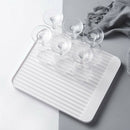 Dish Drying Drip Rack Drainer Dryer Kitchen Cup Storage Tray Organizer White