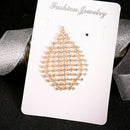 1pc Exaggerated Water Drop Hollow Full Rhinestone Long Earrings Single Jewe JR