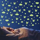 3pcs/set Luminous Rabbit Cloud Star Wall Stickers Waterproof Room Decals A