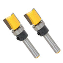 2Pcs 1/4" Shank Straight Flush Trim Router Bit Set Woodworking Cutting Tool