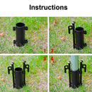 Iron Awning Rod Holder Black Outdoor Camping Fixed Tube Fishing Garden Universal