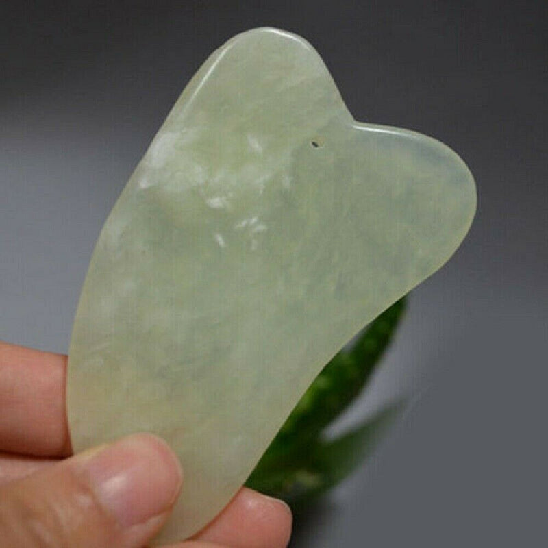 Natural Rose Quartz Face Jade Gua Sha Stone Beauty Massage Tools Facial Massager