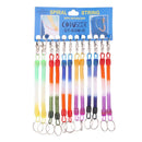 12x Colourful Spiral Stretchy Coiled Keyring Retractable Key Chain Findings