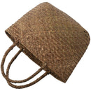5X(Casual Straw Bag Natural Wicker Tote Bags Women Braided Handbag For Gar S7Z7)
