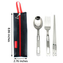 Outdoor Camping Stainless Steel Tableware Fork Spoon Chopsticks Set ME