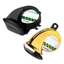 2x 110db 30W Motorcycle Snail Air Horn Alarm Sound Black Yellow for Car