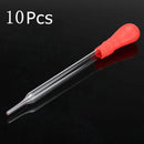 10* 12cm Glass Pipette Laboratory Medicine Dropper Red Rubber Head Pipet