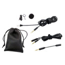 3.5mm Clip-on Lapel Mini Lavalier Mic Microphone With Cover Storage Bag