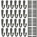 24 Pieces Coat Hooks Wall Mounted Robe Hook Single Coat Hanger No Scratch a