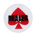 Crystal Dealer Poker Buttons - Transparent with Black Words, HEART Pattern