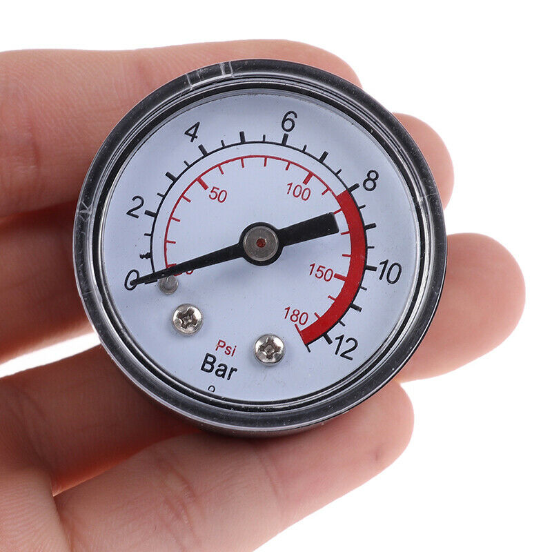 Air compressor pneumatic hydraulic fluid pressure gauge 0-12bar / 0-180 Tw