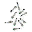 10pcs 8mm 24V Green LED Metal Indicator Light XD8-2