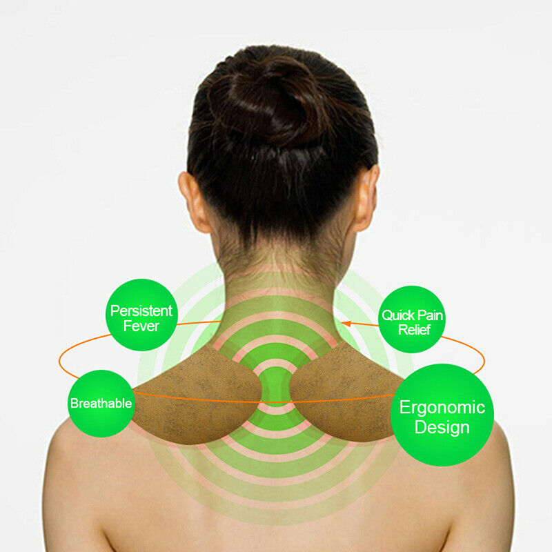 12Pc Wormwood Shoulder Neck Pain Relief Patch Self-Heating Moxibustion Plast Nw