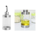 1 pcs Transparent Seasoning Oil Can 350ml Stainless Steel High Quality