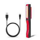 Handheld USB Rechargeable LED COB Flashlight Magnetic Clip Inspection Work Light