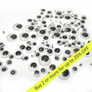 700 X 4-12mm WIBBLY WOBBLY GOOGLY EYES. CRAFTS, STICK ON STICKERS SELF ADHESIVE