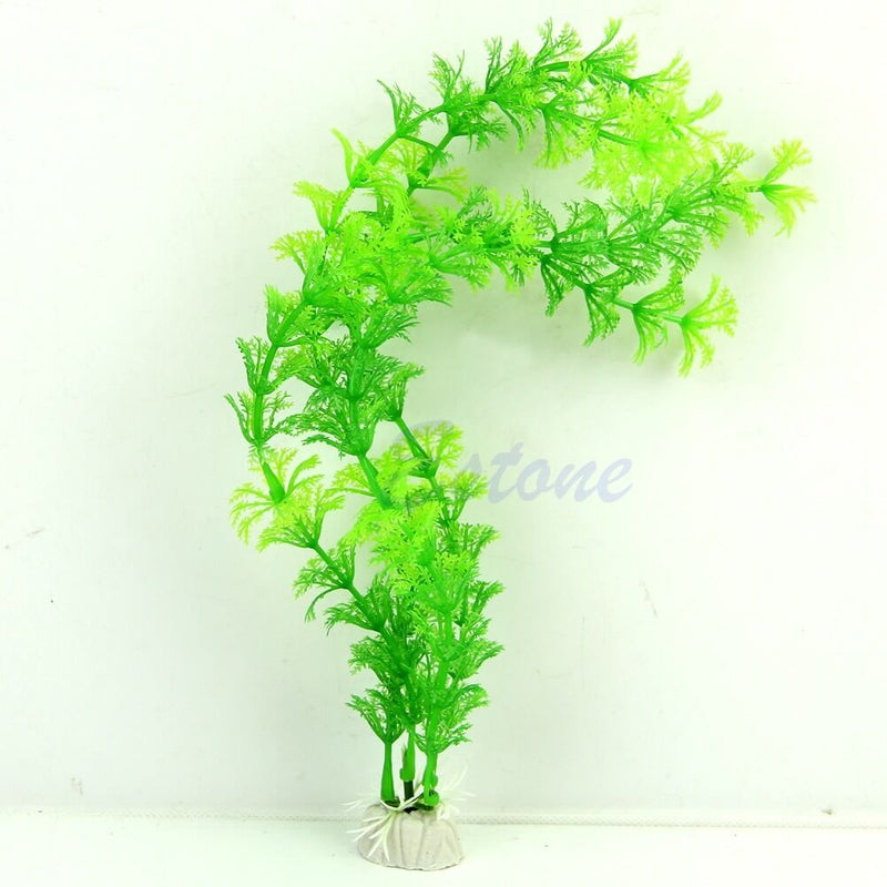 13" Stunning Green Artificial Plastic Grass Fish Tank Water Aquarium Plant Decor