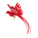 Artificial Red Bird w/ Long Tail Realistic Taxidermy Home Garden Decor 28cm