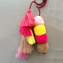 1pc Colorful Boho Pom Pom Key Chain Bag Accessories Tassel Bag Purse Rainbow  L9