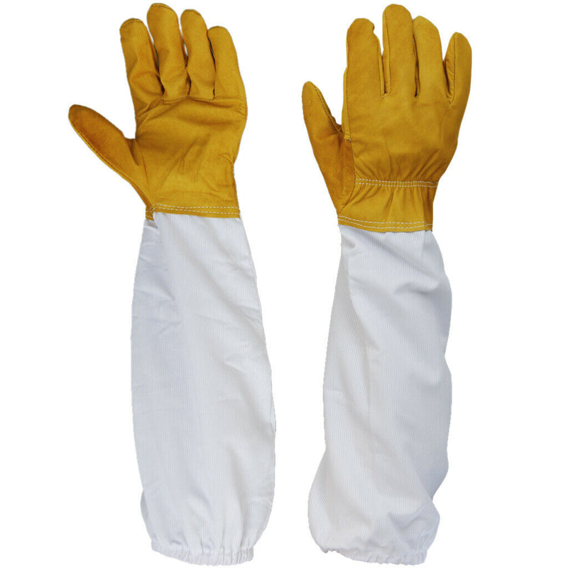 1 Pair 50cm Beekeeper Beekeeping Bee Keeping Goatskin Gloves with Long Sleeves