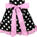 2 Piece Cotton Kitchen Apron Women Housewife Apron Adjustable Bowknot Dots