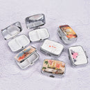 Square Metal Folding pill case Medicine Organizer Pill Box Storage Container TE