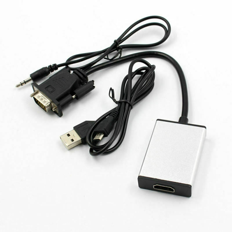 VGA Male To HDMI Output 1080P HD + Audio TV HDTV Video Cable Converter A JQE