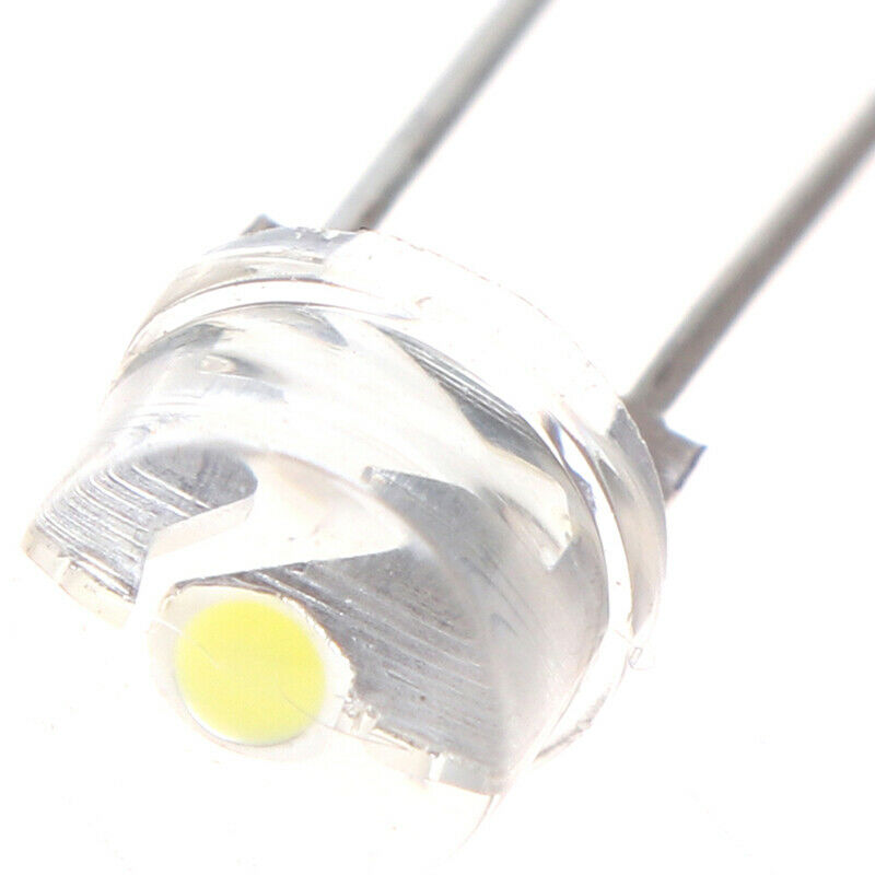 10PCS NEW 8mm 0.5W 3.0-3.2V Straw hat LED White Super bright LED S Ew
