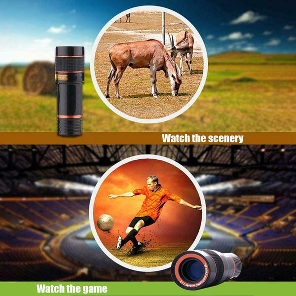 12x Optical Zoom Clip-on HD Telescope Camera Lens For Universal Mobile Phone A#S