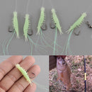 5pcs Luminous Shrimp Baits Fishing Lure Single Hook Tackle Crank Fish Tool Hot