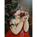 5D DIY Diamond Painting Drinking Women Cross Stitch Embroidery Rhinestones