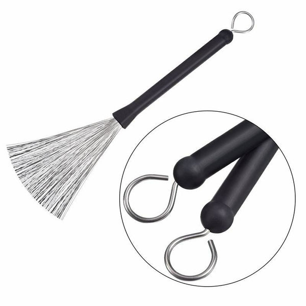 1 Pair Drum Brushes Retractable Wire Brushes Drums Drum Sticks Brush + 1 Pa