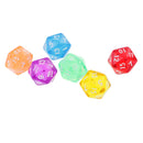 6 pieces D20 Polyhedral Game Dice Clear Dice for RPG Dungeons and Dragons Party