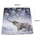 Waterproof Fabric Bathroom Shower Curtain Sheer Panel Decor 12 Hooks Bubble