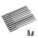 10 Pcs 100mm Magnetic Slotted PH2 Screwdriver Bit S2 Steel 1/4 Hex Shank 1/4"