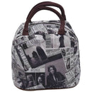 black white brown Style Polyester Lunch Bag Lunch Box Package Shop Tote Bag O3G6