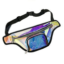New Punk Lady Girl Rainbow Pvc Transparent Fanny Pack Women Bum Bag Belt Ba